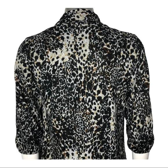 🛍️3/$40 Brody Myles Lightweight Animal Print Knit Cardigan Size Small - Picture 5 of 6